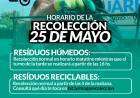 Horario de recolección de residuos Feriado Nacional