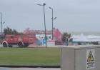 El fuerte viento tiró todo un parador en Monte Hermoso 