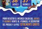 Para resistir el intenso calor de jueves y viernes venite al #Samuel a disfrutar de la pile y el predio totalmente gratis
