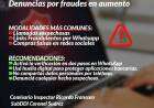 La DDI alerta sobre el aumento de denuncias por fraudes