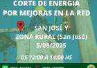 Corte de energía por mejoras en la red