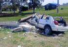 Grave accidente en el acceso a Monte Hermoso: un auto chocó contra una garita